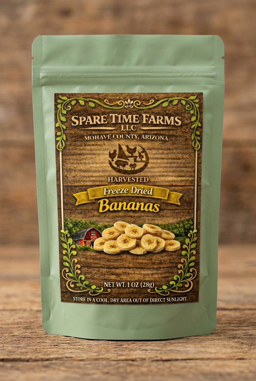 Harvested Freeze-Dried Banana Slices