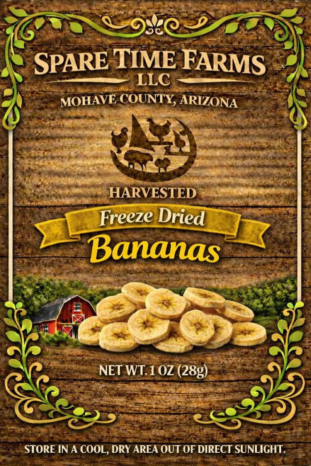 Harvested Freeze-Dried Banana Slices