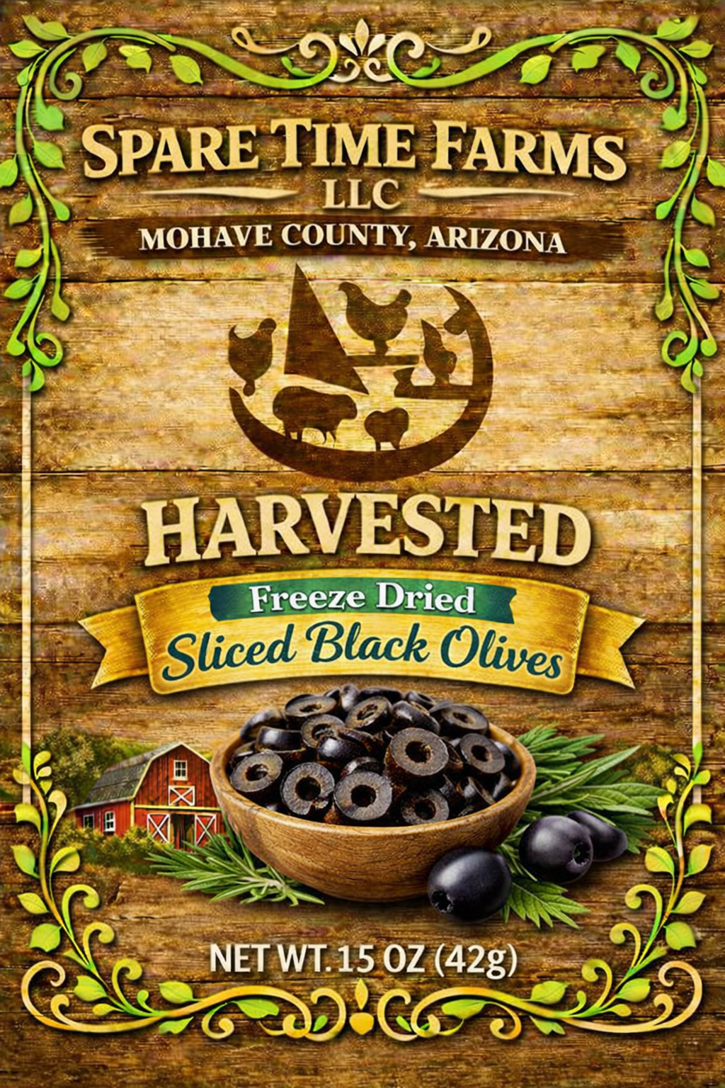 Black olives front label