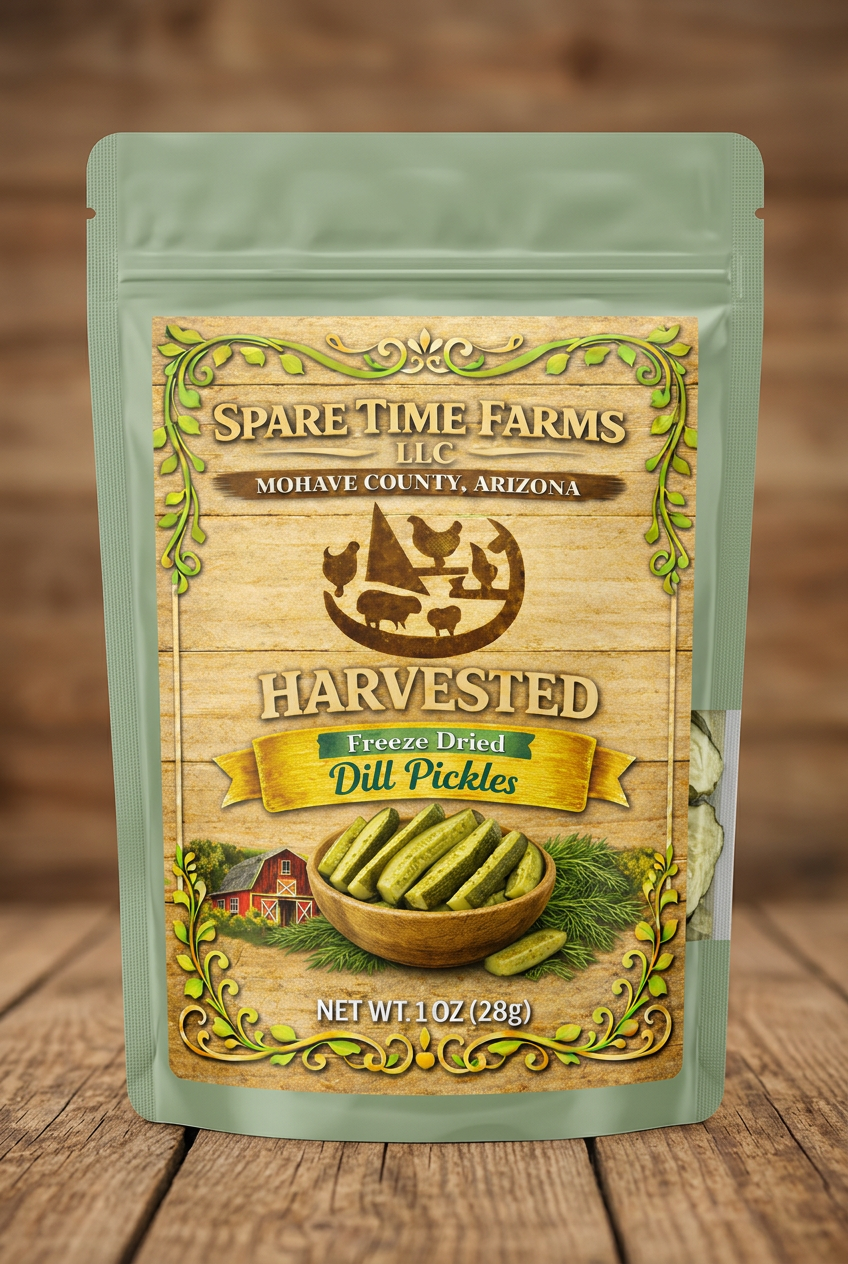 Harvested Freeze-Dried Dill Pickle Sticks