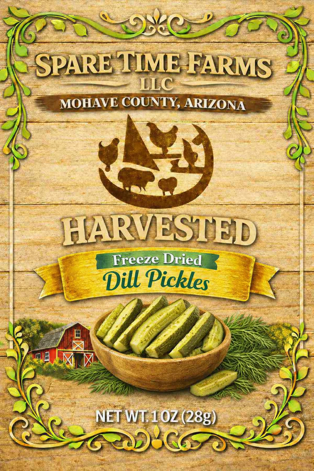 Harvested Freeze-Dried Dill Pickle Sticks