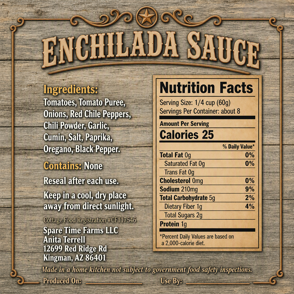 Hearth Ridge Homemade Enchilada Sauce - Mild