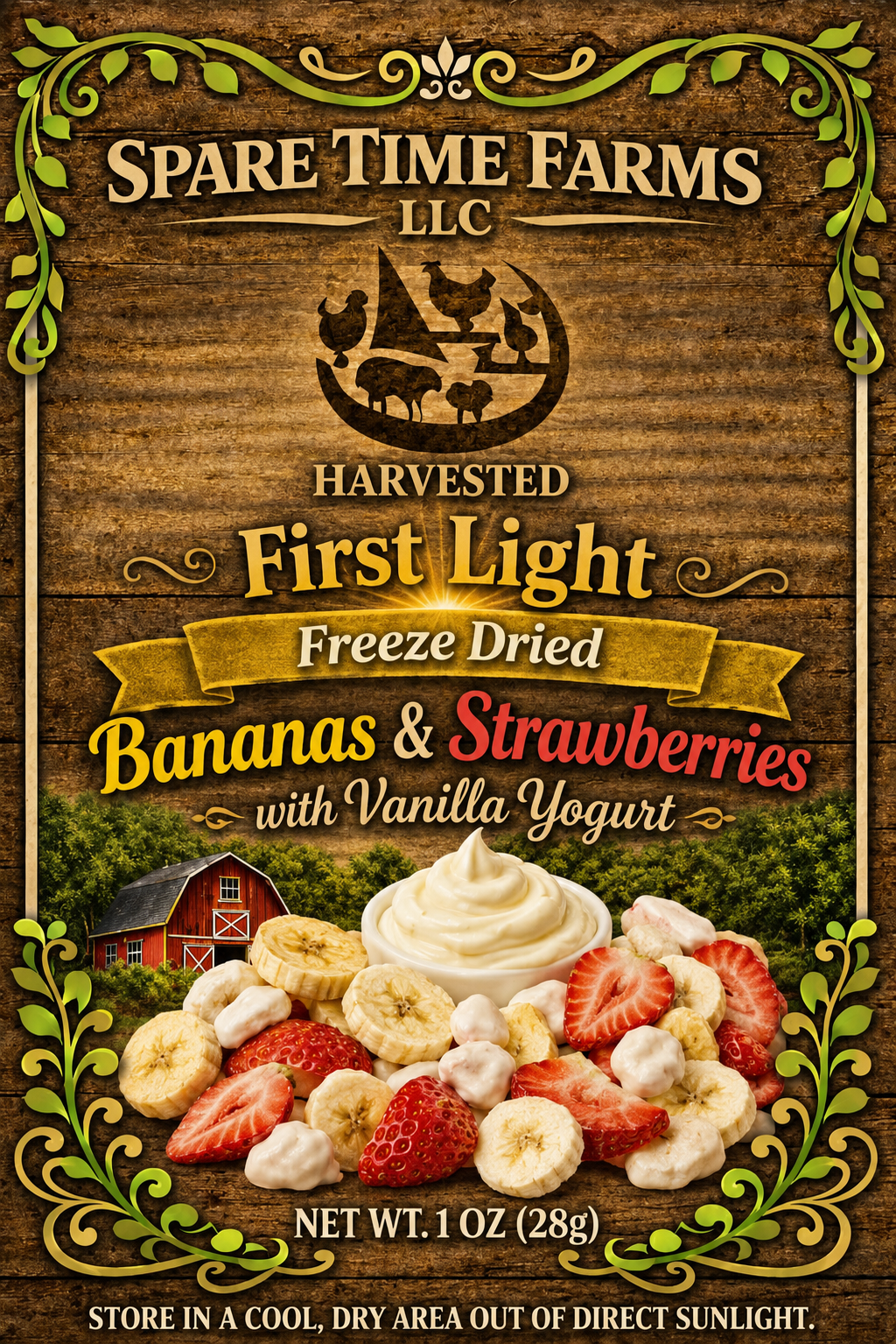 Harvested Sunrise Ridge Creations Firstlight - Freeze-Dried Strawberries, Bananas & Vanilla Yogurt