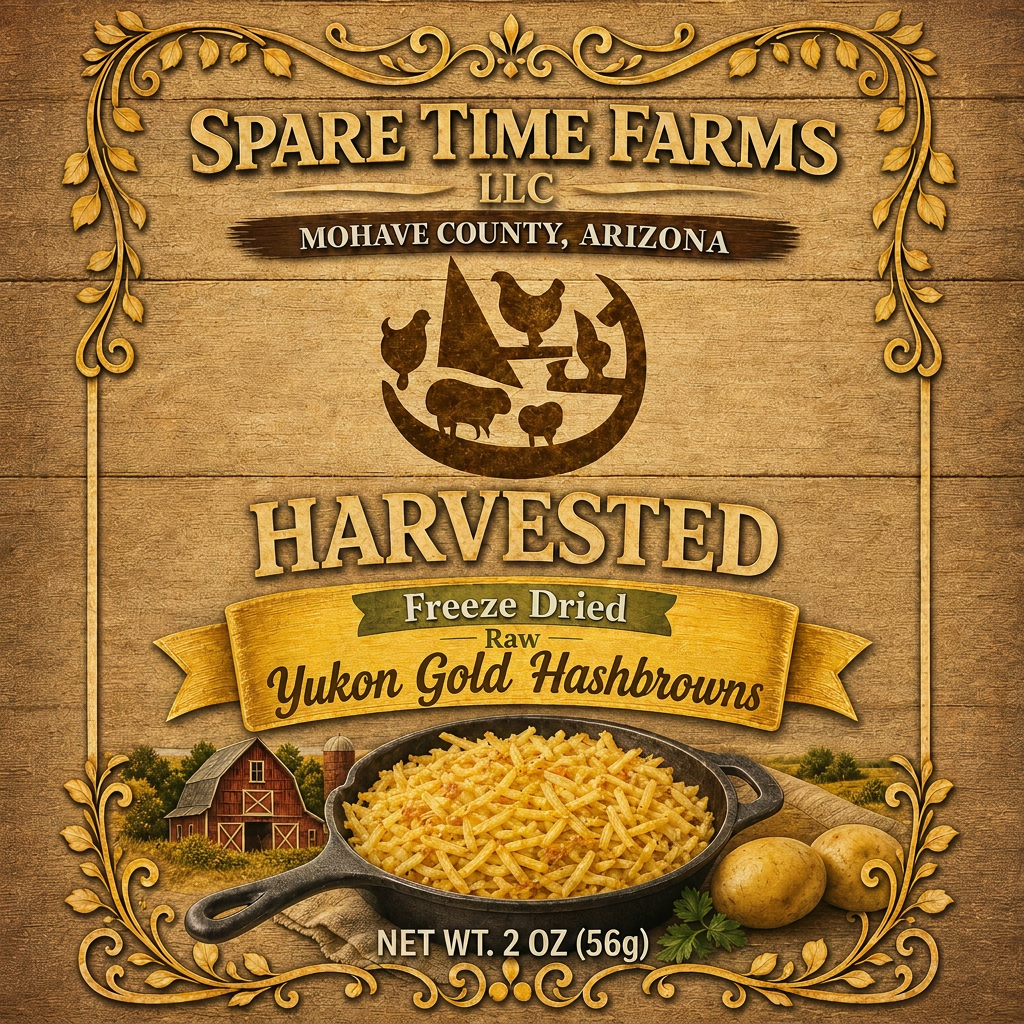 Harvested Freeze-Dried Hashbrowns - Uncooked - 2 oz