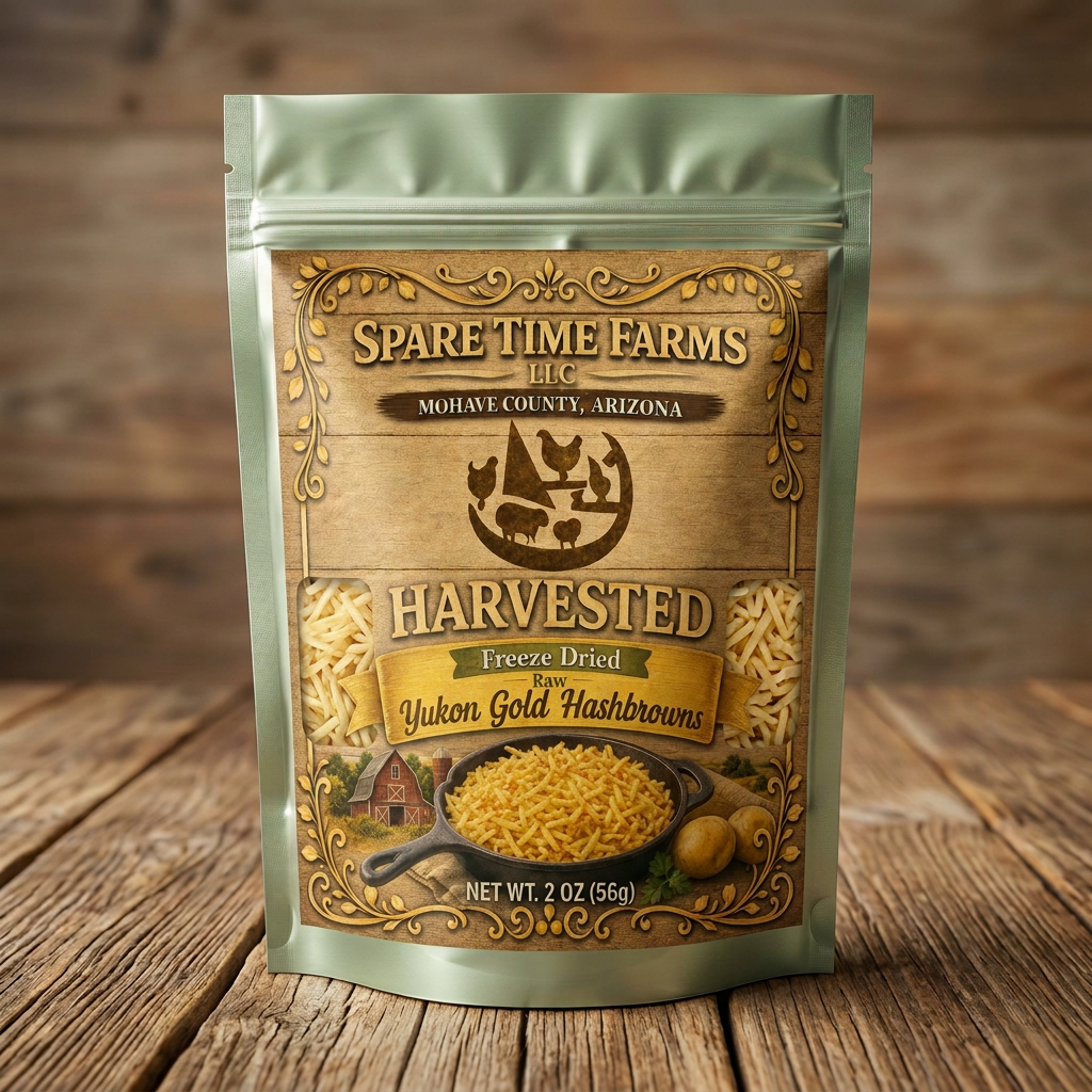 Harvested Freeze-Dried Hashbrowns - Uncooked - 2 oz