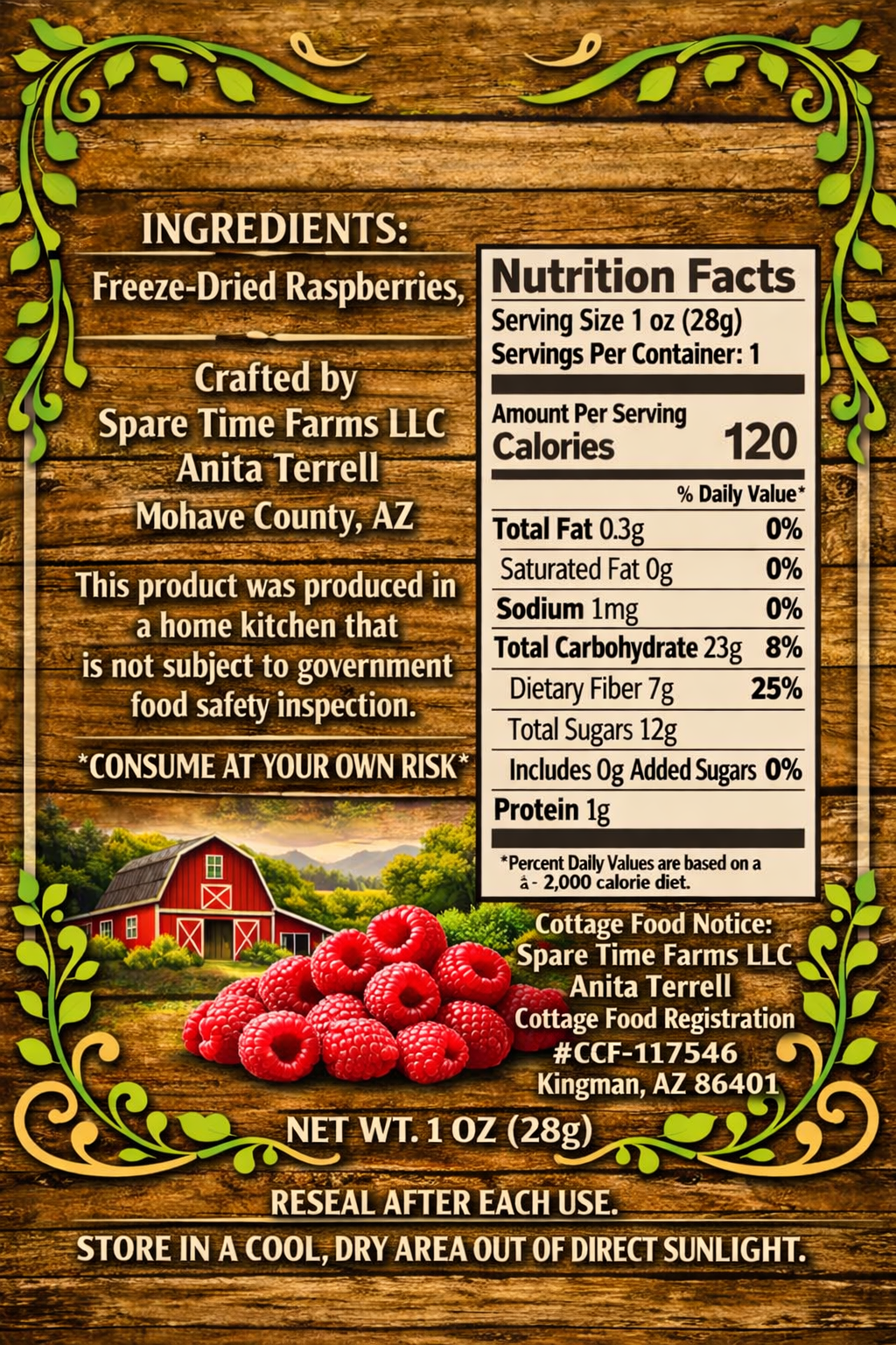 Raspberry back label
