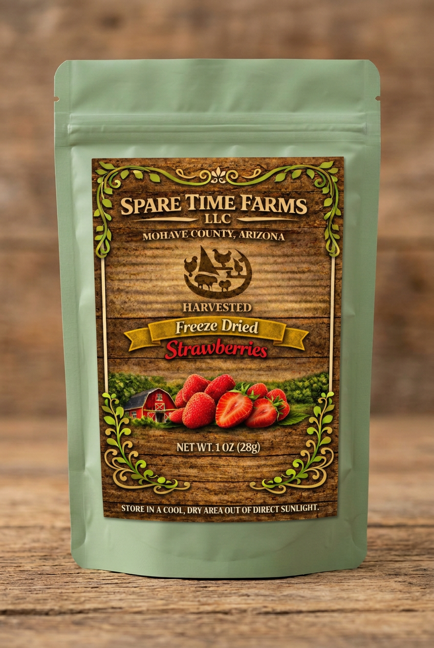 Harvested Freeze-Dried Sliced Strawberries